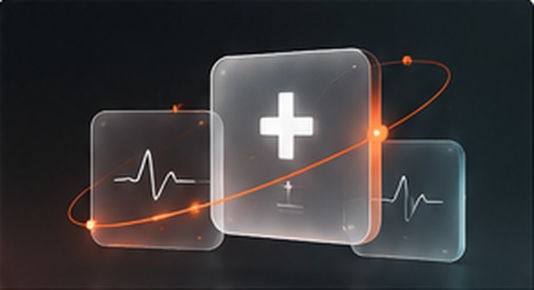 Glass medical panels with heartbeat lines